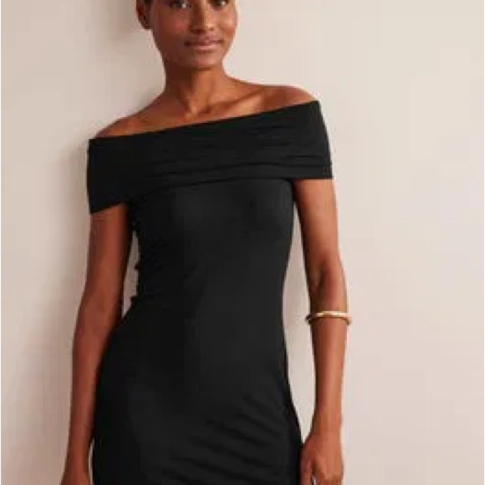 Boden Black Off-the-Shoulder Bodycon Dress